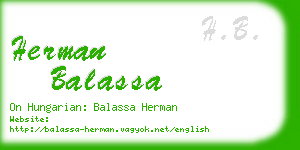 herman balassa business card